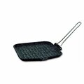 Soto Beauty 9.5 in. Cast Iron Grill-Stone Effect Square-Enamel Coated with Removable Handle SO2975134